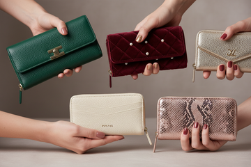 Zoom at wallets have many women's in her hands